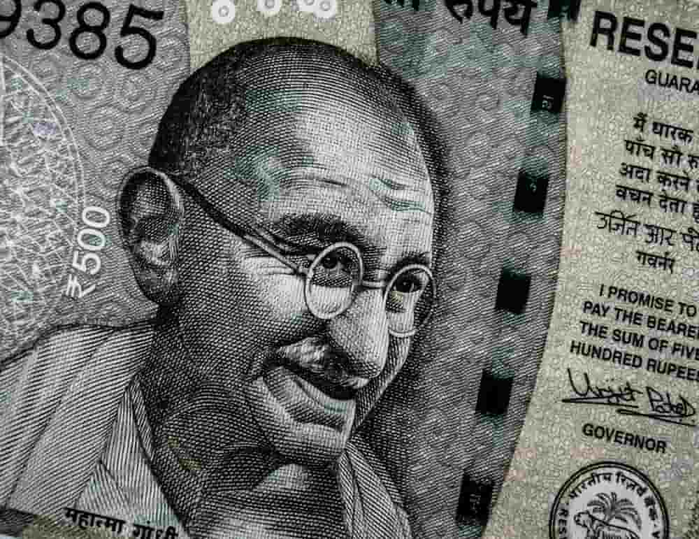 Indien Geldschein mit Mahatma Ghandi
